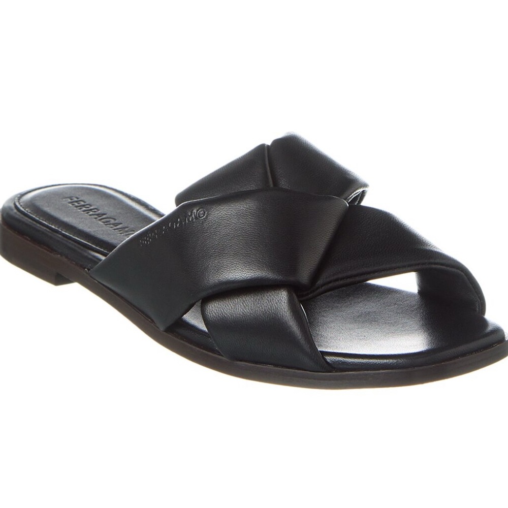 Salvatore Ferragamo Blue Sandals with Crisscross Straps